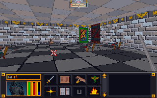 Floor tamed, darkened walls and trim at top to better see the gold (now just need to do the ceiling)